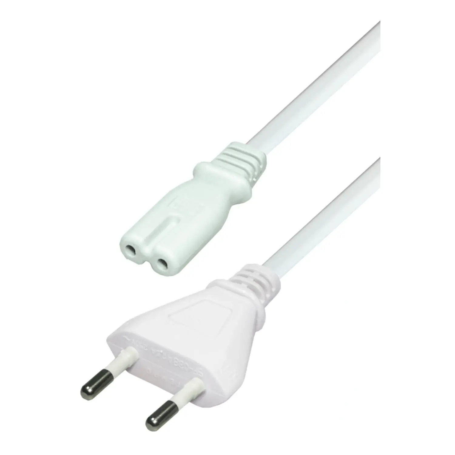 foto del prodotto transmedia cavo di alimentazione euro plug 2 solchi kema c7 videoregistratore bianco 1,5 mt