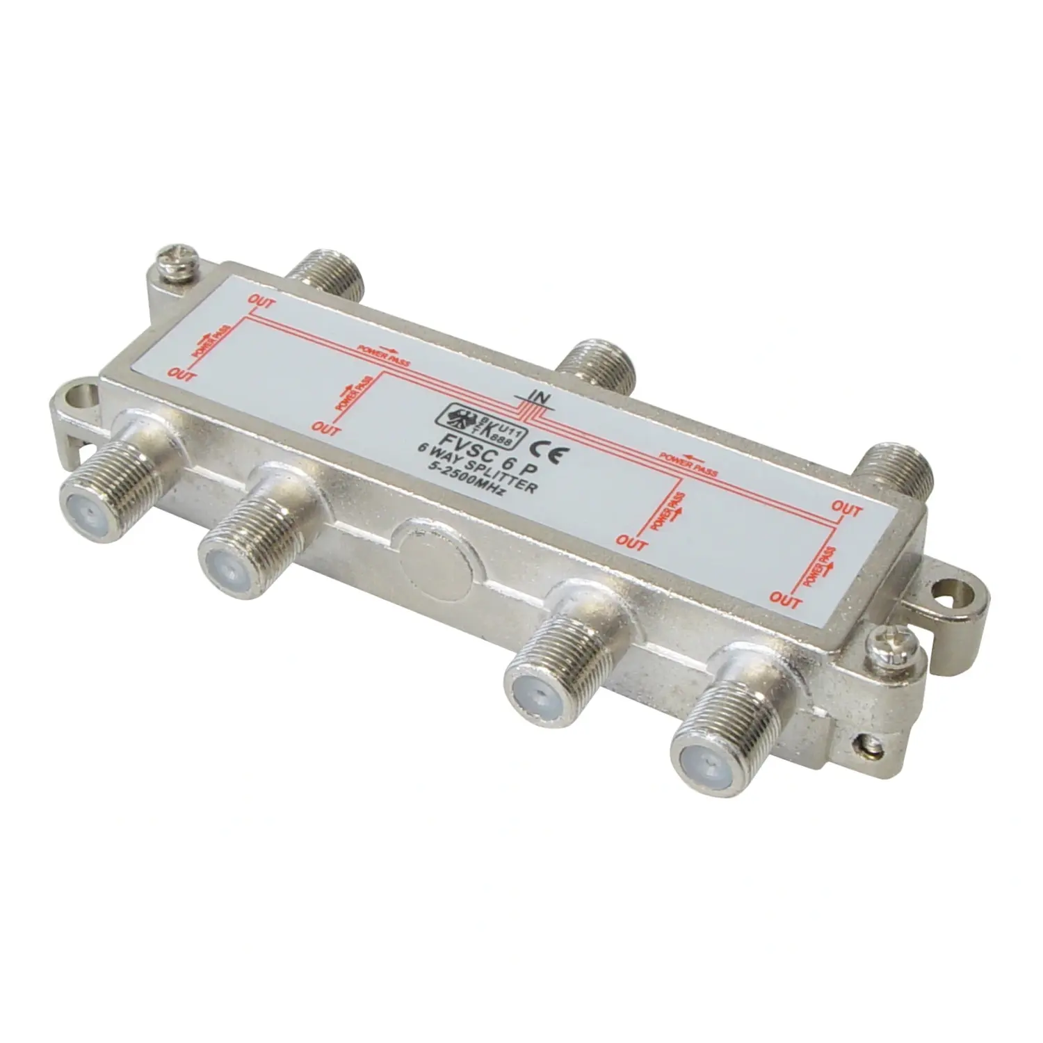 foto del prodotto transmedia splitter derivatore sat tv 5 2400 mhz digitale terrestre 1 ingresso 6 uscite