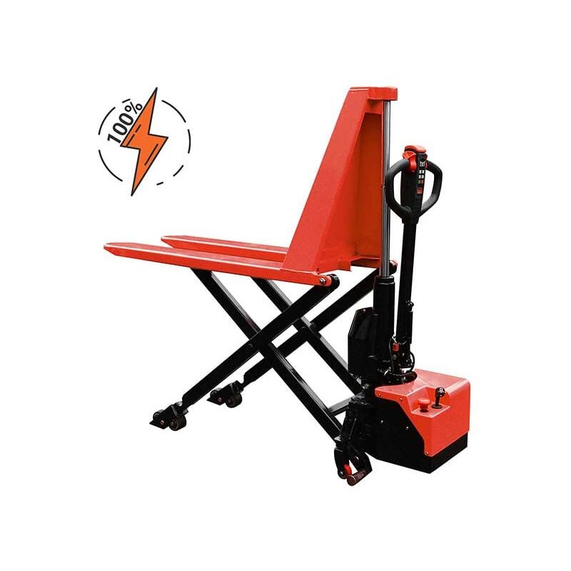 foto del prodotto transpallet ad alto sollevamento 100 elettrico spostamenti e sollevamenti elettrici 800mm forche 1140x560mm capacit 1000kg hem1056