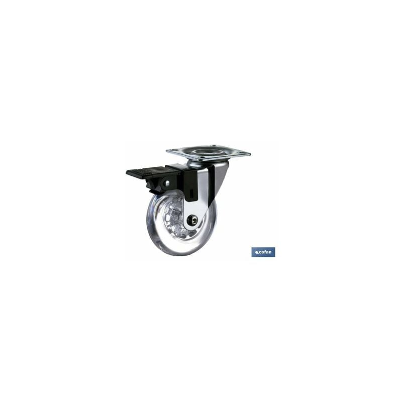 foto del prodotto transpara ruota cromata freno pu 50mm