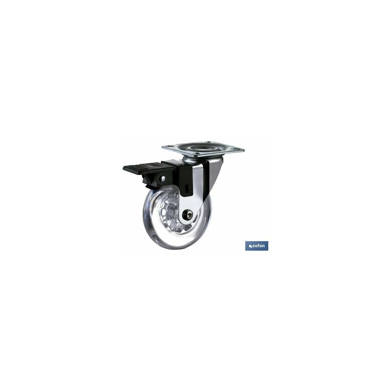 foto del prodotto transpara ruota cromata freno pu 75mm