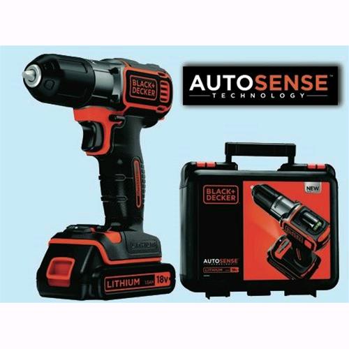 foto del prodotto trapano a batteria black dacker asd184k 18 volt in valigetta