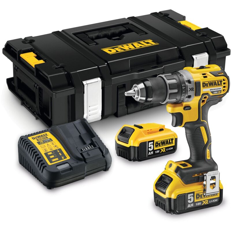 foto del prodotto trapano a batteria dewalt dcd791p2 18v 2x 5,0 ah caricabatterie in confezione t stak