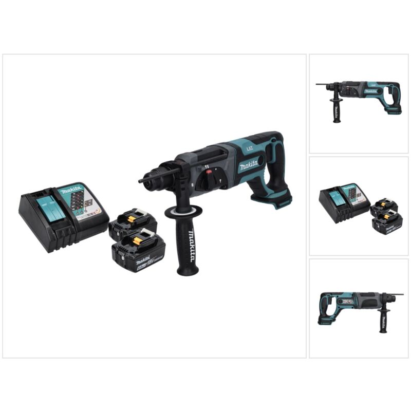 foto del prodotto trapano a batteria makita dhr 241 rg 18 v 2,0 j sds plus 2x batterie 6,0 ah caricabatterie