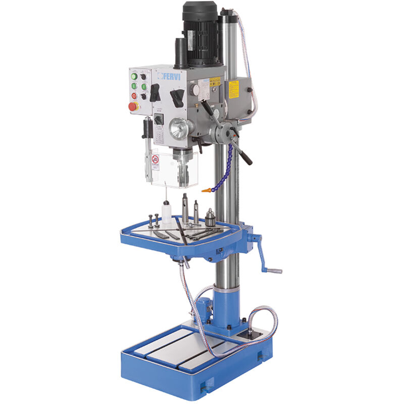 foto del prodotto trapano a colonna ad ingranaggi fervi t041da - 35 x 297 mm - discesa automatica - 400 v