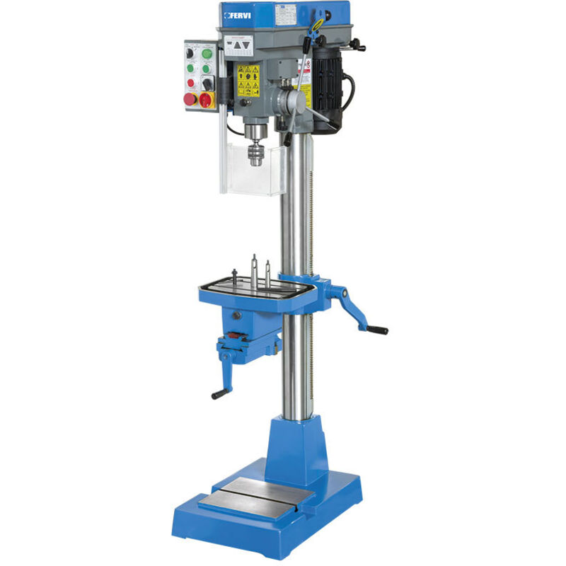 foto del prodotto trapano a colonna fervi t071 con trasmissione a cinghia - 28 x 203 mm - morsa da 120 mm