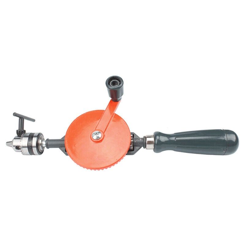 foto del prodotto trapano a mano, trapano a mano a doppio ingranaggio in acciaio fuso da 3 8 pollici 1,5 10 mm per trapano a mano in plastica e legno, arancione