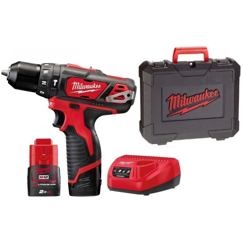 foto del prodotto trapano a percussione a batteria 12v, 2x batterie 2,0 ah, caricabatterie 4933441940 - milwaukee