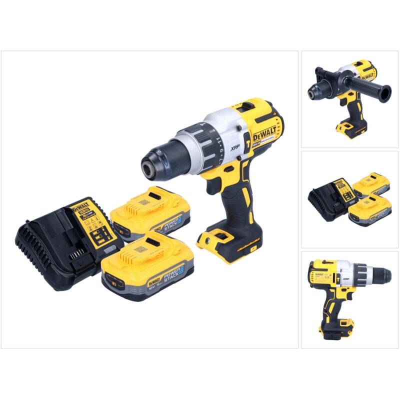 foto del prodotto trapano a percussione a batteria dewalt dcd 996 h2 18 v 95 nm brushless + 2x batteria powerstack 5,0 ah + caricabatterie