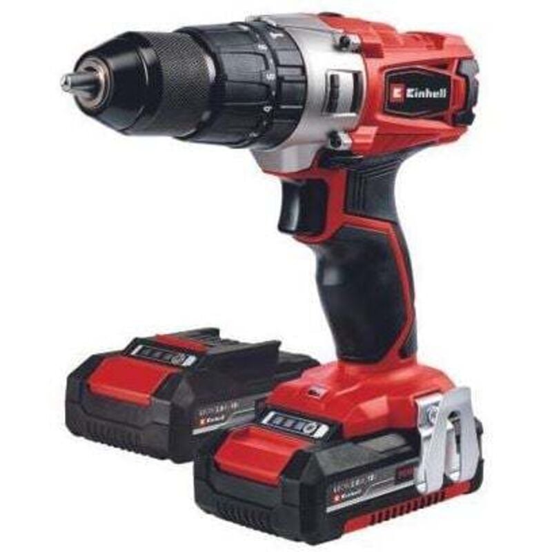 foto del prodotto trapano a percussione a batteria te-cd 18/2 li-i +64 pxc de einhell 18 v, 44 nm, 2 velocità de ingranaggi, incluse 2 batterie da 2,0 ah,