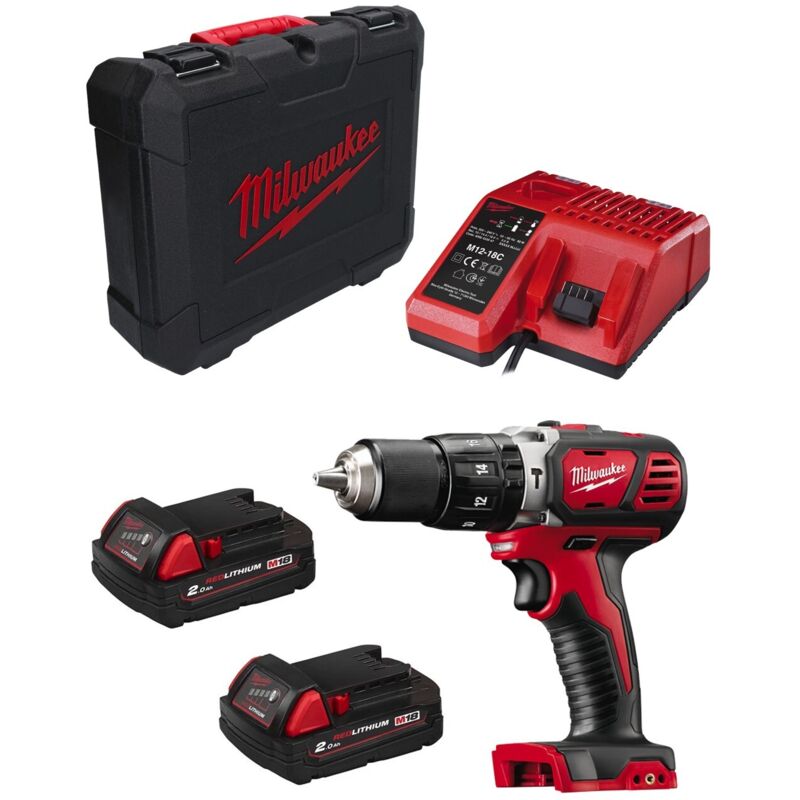 foto del prodotto trapano a percussione m18bpd202c (2 x 2.0 ah+ m12-18c + kitbox) 4002395003167 - milwaukee