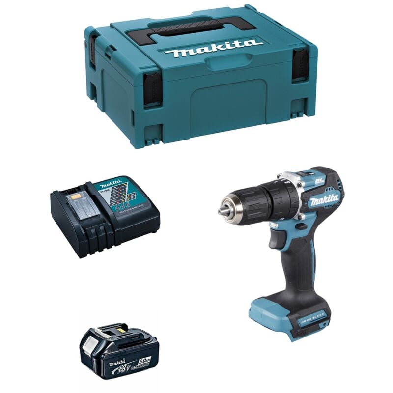 foto del prodotto trapano a percussione makita dhp487rtj1 1 x 5,0 ah dc18rc makpac 2 