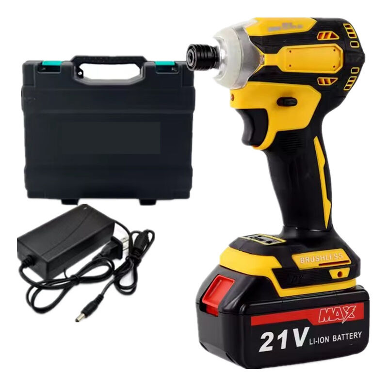 foto del prodotto trapano a percussione senza spazzole a batteria da 21 v, mini trapano avvitatore a batteria con motore senza spazzole