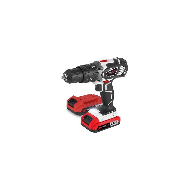 foto del prodotto trapano a percussione worgrip 20v 2 batterie 2.0ah