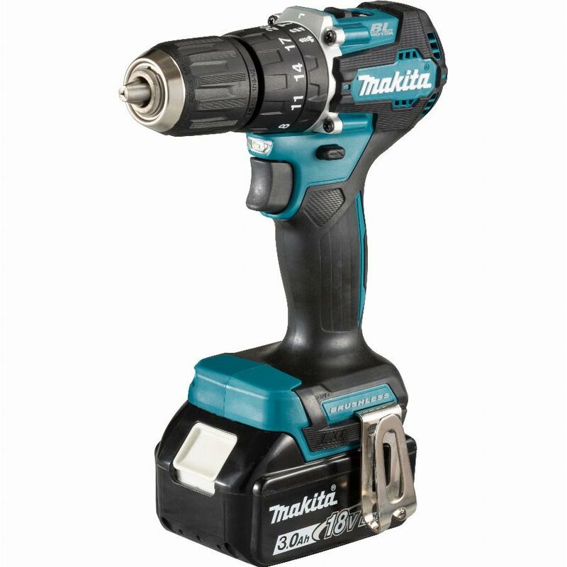 foto del prodotto trapano automatico 40nm 18v makita 2 batt.bl1830b caricatore dhp487rfj