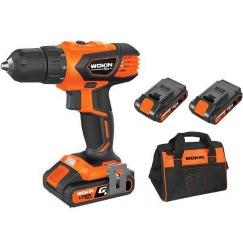 foto del prodotto trapano avvit batteria gp20v 622035 wokin volt 20x2 ah 2,0 softbag