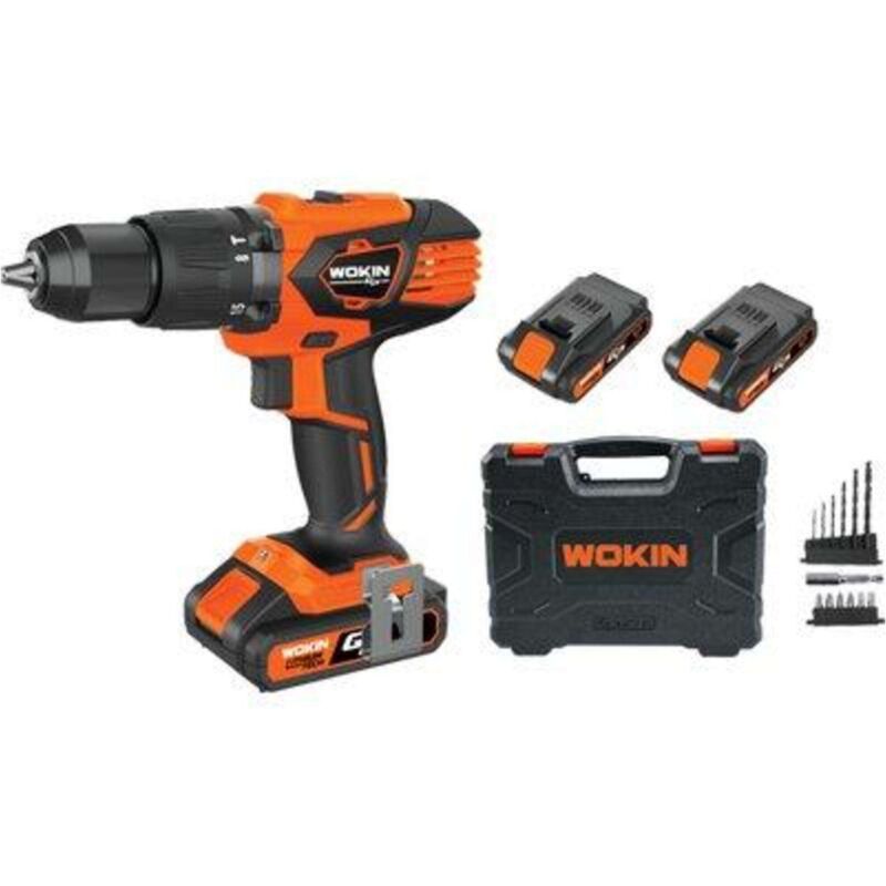 foto del prodotto trapano avvit perc batteria gp20v 622158 wokin volt 20x2 ah 2,0 accessori valigia