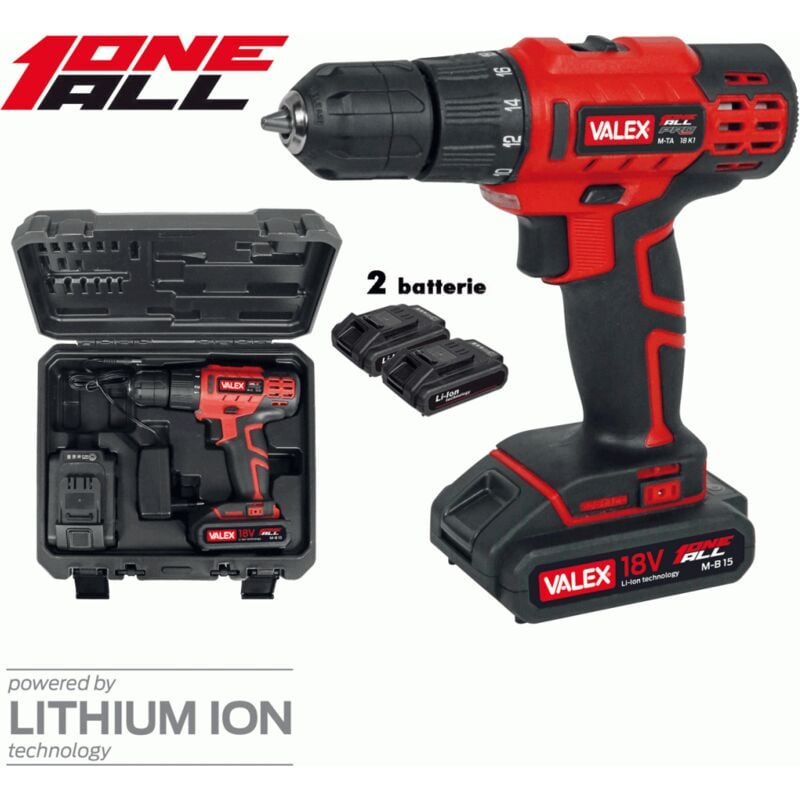 foto del prodotto trapano avvitatore 2 batterie al litio m ta 18 k1 valex 1429406