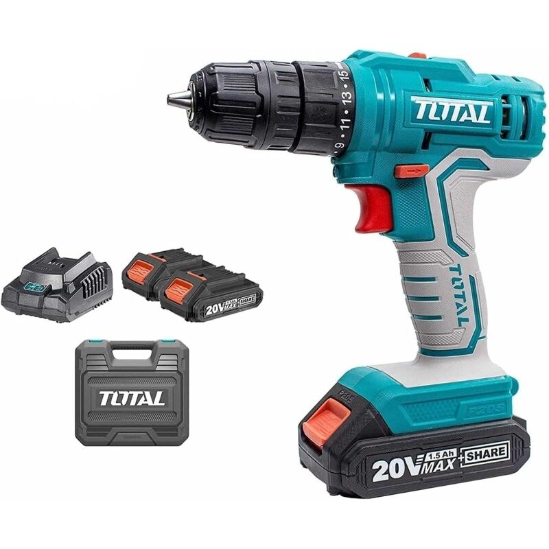 foto del prodotto trapano avvitatore 20v con doppia batteria 1.5ah total