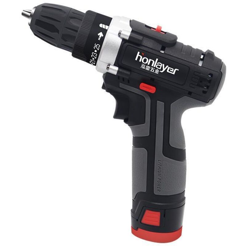 foto del prodotto trapano avvitatore a batteria, 1200 giri min, mandrino in metallo da 10 mm, indicatore led, trapano avvitatore per progetti fai da te