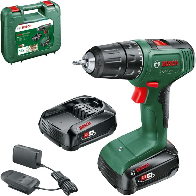 foto del prodotto trapano avvitatore a batteria bosch home and garden easydrill 18v 40 ioni di litio 18 v 2 ah 06039d8005