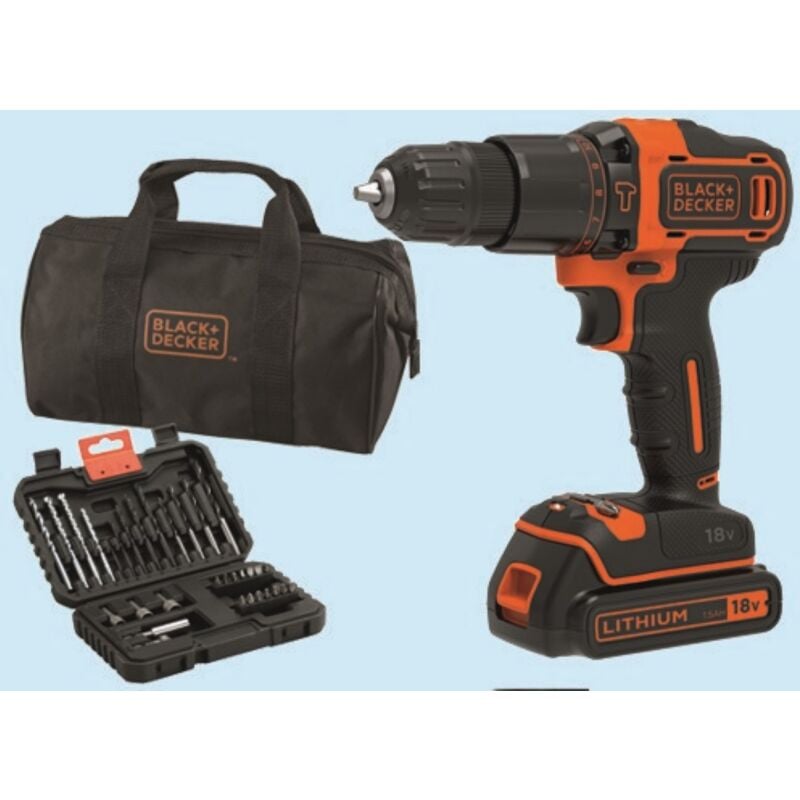 foto del prodotto trapano avvitatore a batteria con percussione 39 bdc 18v 1,5 ah litio