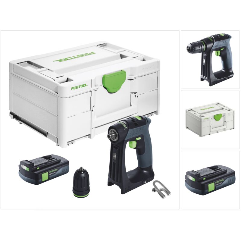 foto del prodotto trapano avvitatore a batteria festool cxs 18 18 v 40 nm senza spazzole 1x batteria ricaricabile 3,0 ah systainer senza caricabatterie
