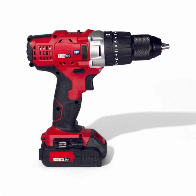 foto del prodotto trapano avvitatore a batteria litio 18v 2ah a percussione con caricabatterie