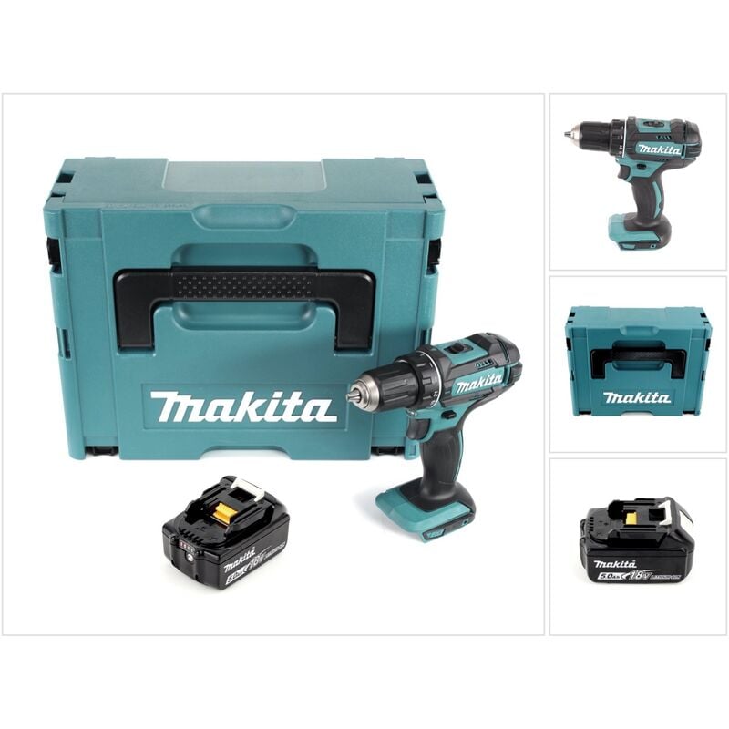 foto del prodotto trapano avvitatore a batteria makita ddf 482 t1j 62nm 18v 1x batteria 5,0ah valigetta makpac senza caricabatterie