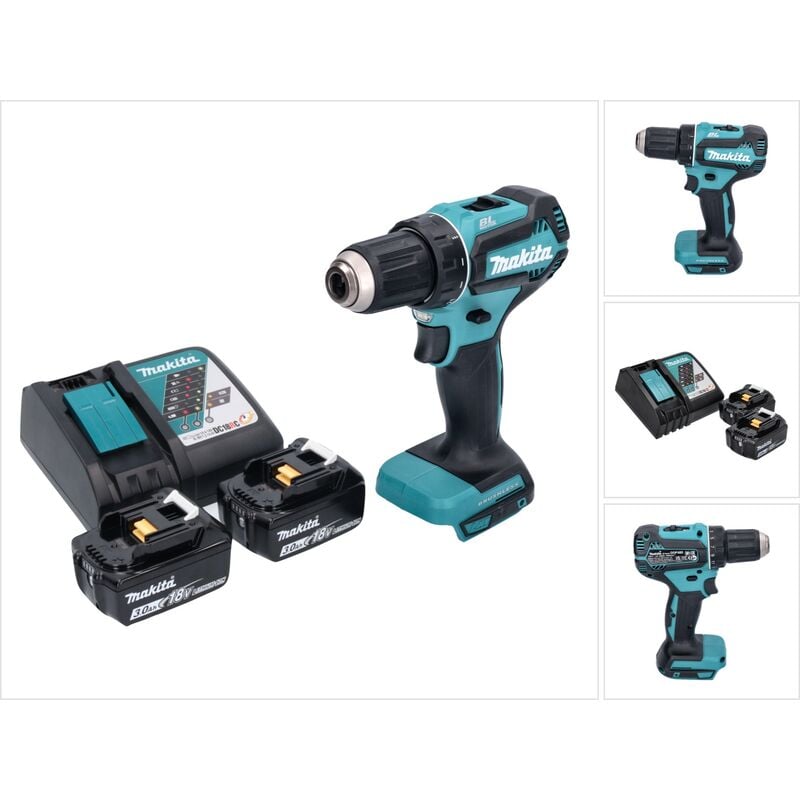 foto del prodotto trapano avvitatore a batteria makita ddf 485 rf 18 v 50 nm senza spazzole 2 batterie da 3,0 ah caricabatteria