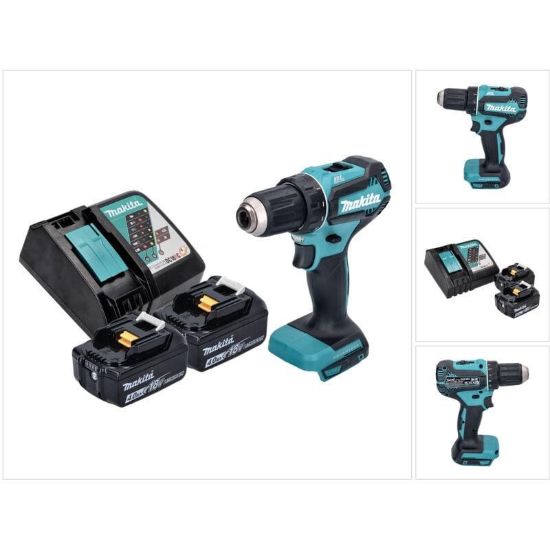 foto del prodotto trapano avvitatore a batteria makita ddf 485 rm 18 v 50 nm brushless 2x batteria 4,0 ah caricabatterie