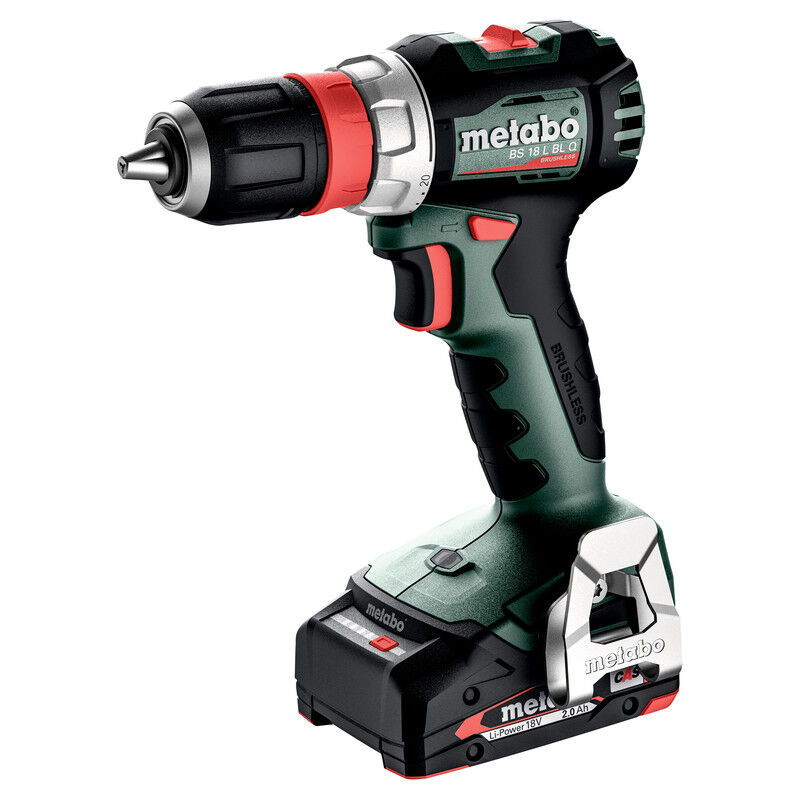 foto del prodotto trapano avvitatore a batteria metabo bs 18 l bl q 613156500 metabox 145 18v 2x2ah li power sc 30