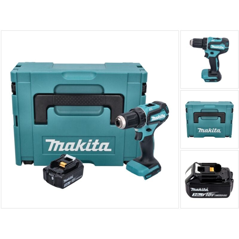 foto del prodotto trapano avvitatore a batteria senza spazzole makita ddf 485 f1j 18 v 50 nm 1x batteria 3,0 ah valigetta makpac senza caricabatterie
