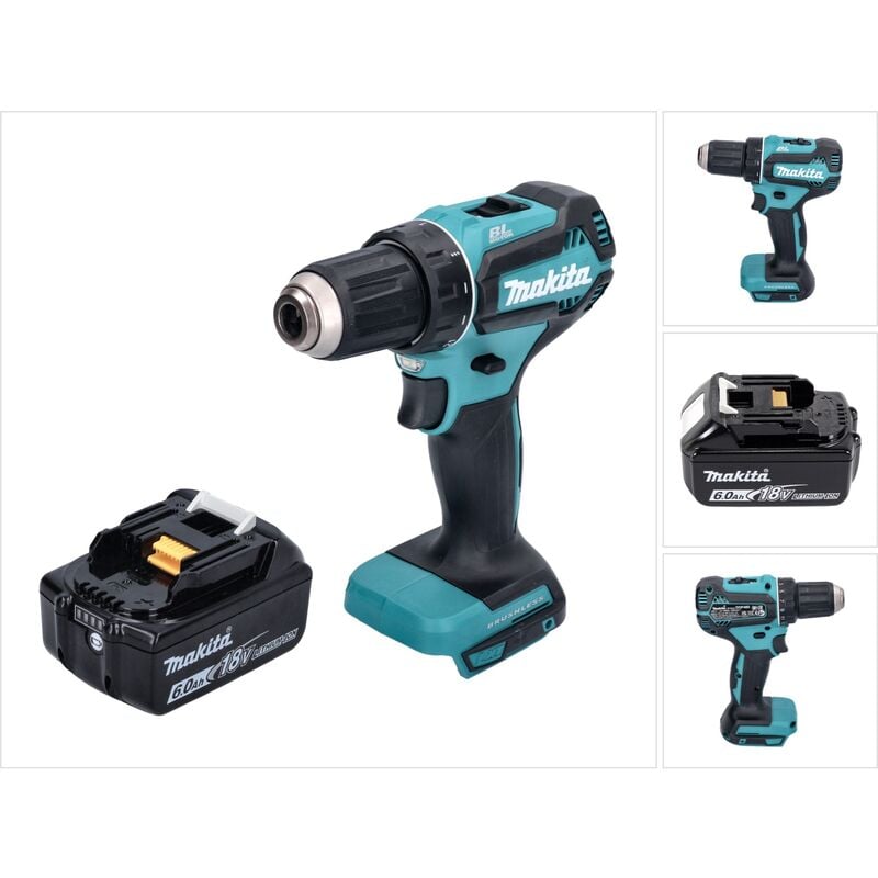 foto del prodotto trapano avvitatore a batteria senza spazzole makita ddf 485 g1 18 v 50 nm 1x batteria 6,0 ah senza caricabatterie