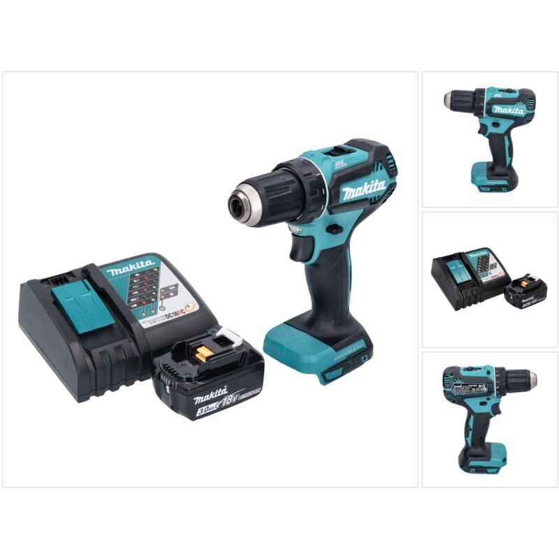 foto del prodotto trapano avvitatore a batteria senza spazzole makita ddf 485 rf1 18 v 50 nm 1x batteria 3,0 ah caricabatterie