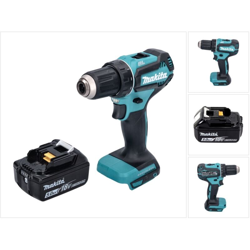 foto del prodotto trapano avvitatore a batteria senza spazzole makita ddf 485 t1 18 v 50 nm 1x batteria 5,0 ah senza caricabatterie