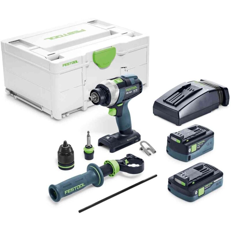foto del prodotto trapano avvitatore a batteria tdc 18 4 5,0 4,0 i-plus quadrive - 577649 - festool