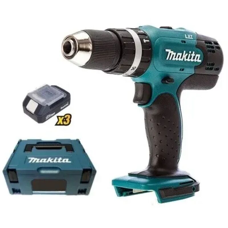 foto del prodotto trapano avvitatore a percussione 18v makita dhp453rf3j