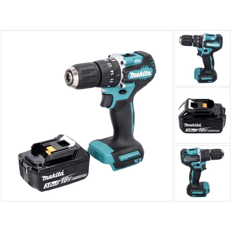 foto del prodotto trapano avvitatore a percussione a batteria makita dhp 487 f1 18 v 40 nm 1x batteria 3,0 ah senza caricabatterie