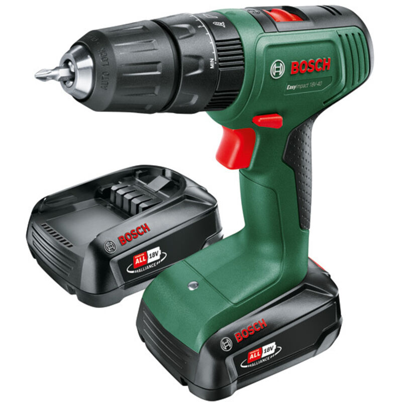 foto del prodotto trapano avvitatore a percussione bosch easyimpact 18v40 2xbatteria 2,0ah caricabatterie al18v 20 in valigetta
