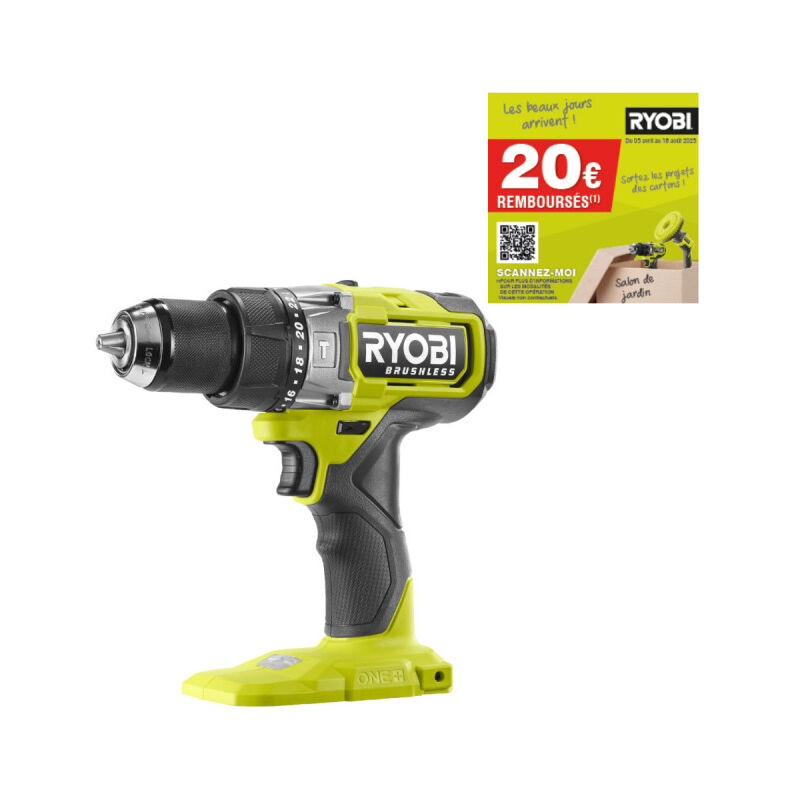 foto del prodotto trapano avvitatore a percussione ryobi 18v brushless 95 nm senza batteria o caricabatterie rpd18bl2 0