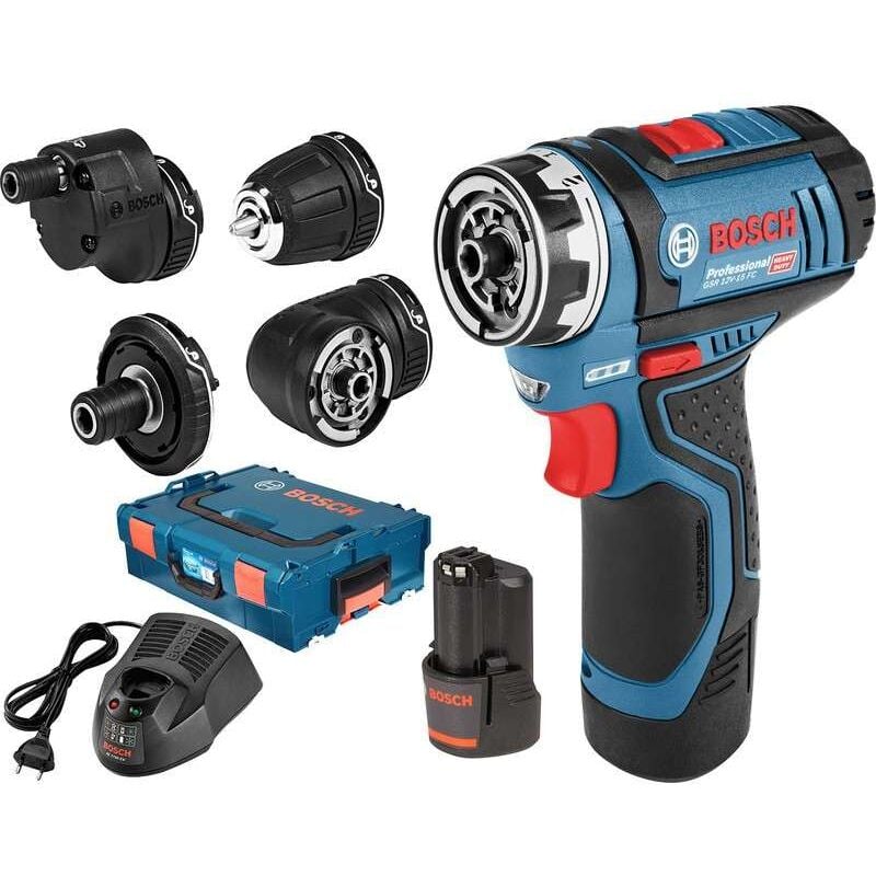 foto del prodotto trapano-avvitatore bosch gsr 12 v-15 fc - multifunzione flexiclick set 4 accessori - 06019f6000
