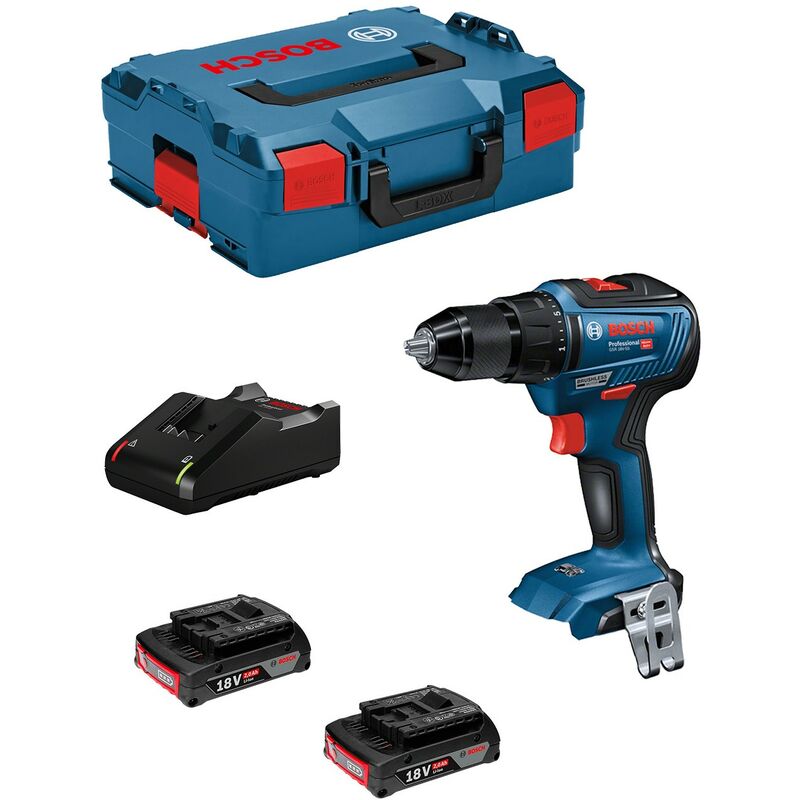 foto del prodotto trapano avvitatore bosch gsr 18v 55 2 x 2,0 ah gal 18v 40 l boxx 136 
