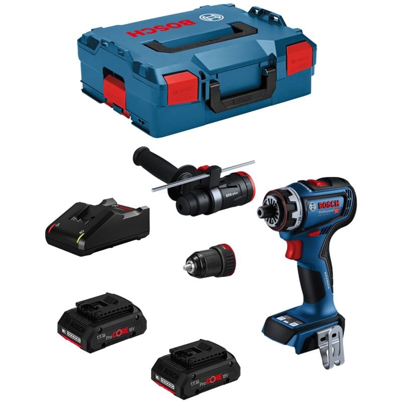 foto del prodotto trapano avvitatore bosch gsr 18v-90 fc 2 x 4,0 ah procore gal18v-40 l-boxx 136 2 teste