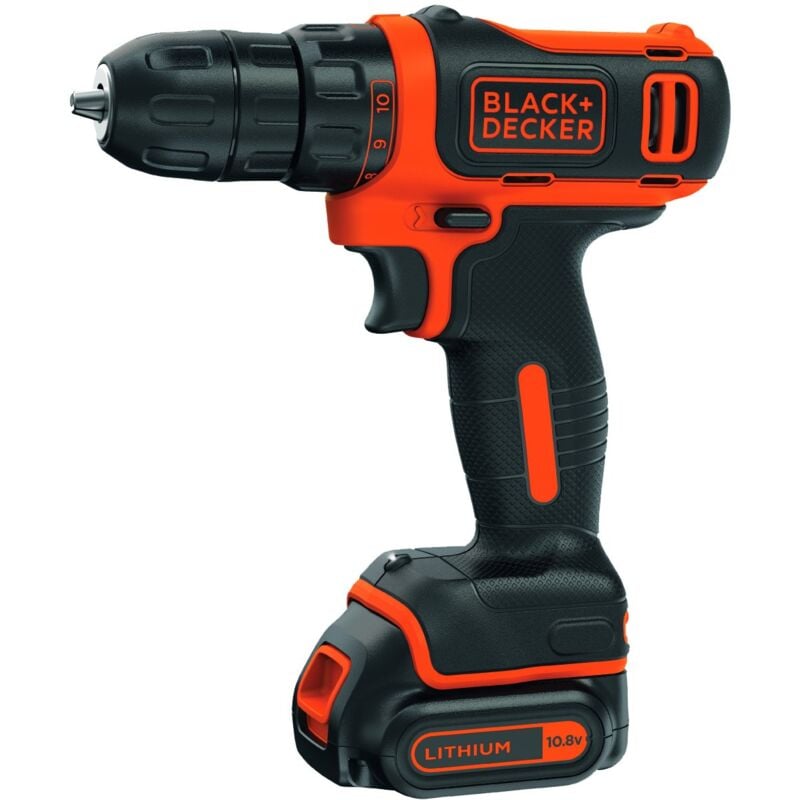 foto del prodotto trapano avvitatore compatto black decker bcddd12kb qw, doppia batteria 10.8v litio