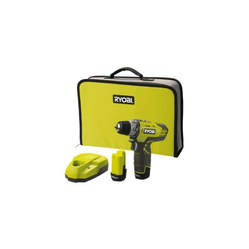 foto del prodotto trapano avvitatore compatto ryobi 12v agli ioni di litio - 2 velocità - 2 1.3 batterie ah r12dd-ll13s