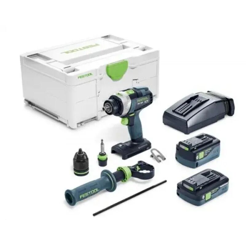 foto del prodotto trapano avvitatore con percussione a batteria tpc 18 4 5,0 4,0 i plus quadrive 577651 festool