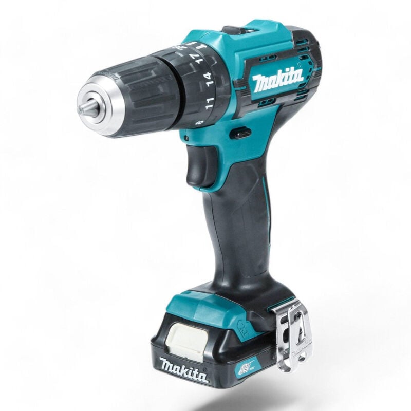 foto del prodotto trapano avvitatore con percussione hp333dsaj makita 12v 2,0ah