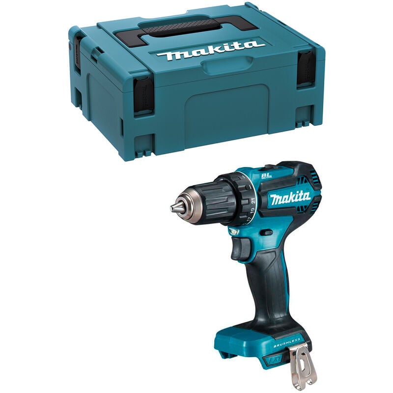 foto del prodotto trapano avvitatore makita brushless 18v macchina nuda valigetta makpac ddf485zj