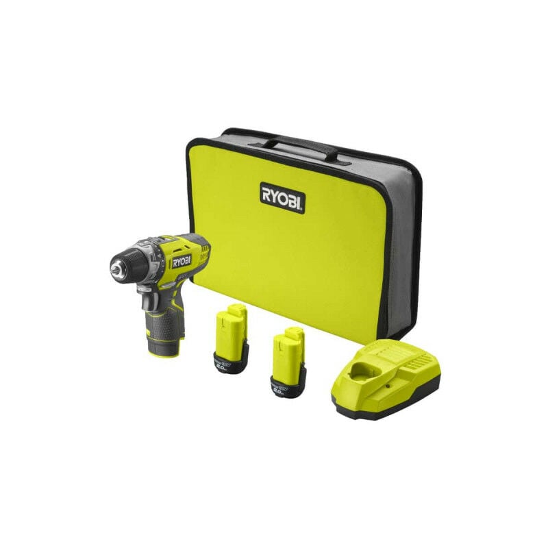 foto del prodotto trapano avvitatore ryobi 12v 2 batterie 2.0ah 1 caricatore r12dd 220s